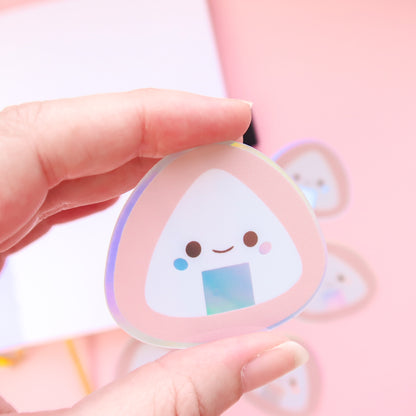 Onigiri Holographic Sticker