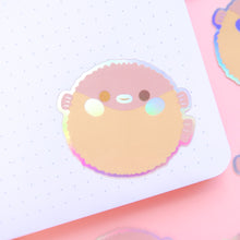 Load image into Gallery viewer, Pink Puffer Fish Holographic Sticker