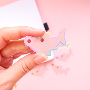 Pink Hammerhead Shark Holographic Sticker