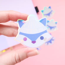 Load image into Gallery viewer, Winter Fox Holographic Sticker