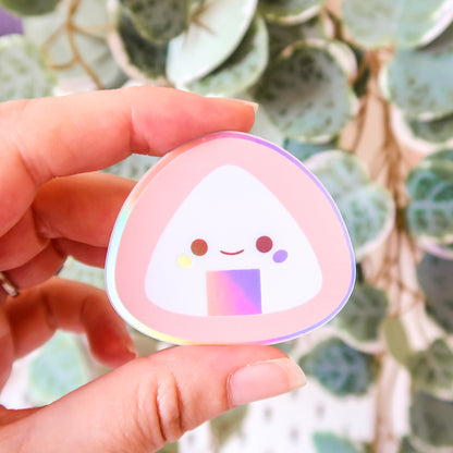 Onigiri Holographic Sticker