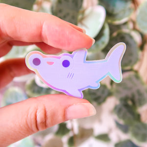 Purple Hammerhead Shark Holographic Sticker