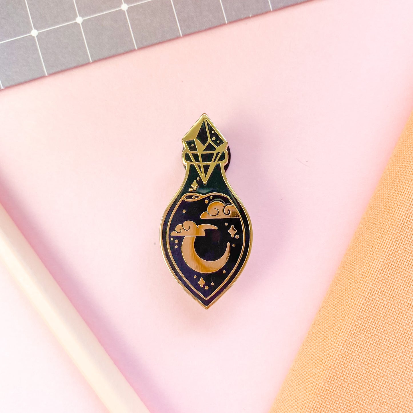 Black Lunar Potion Enamel Pin