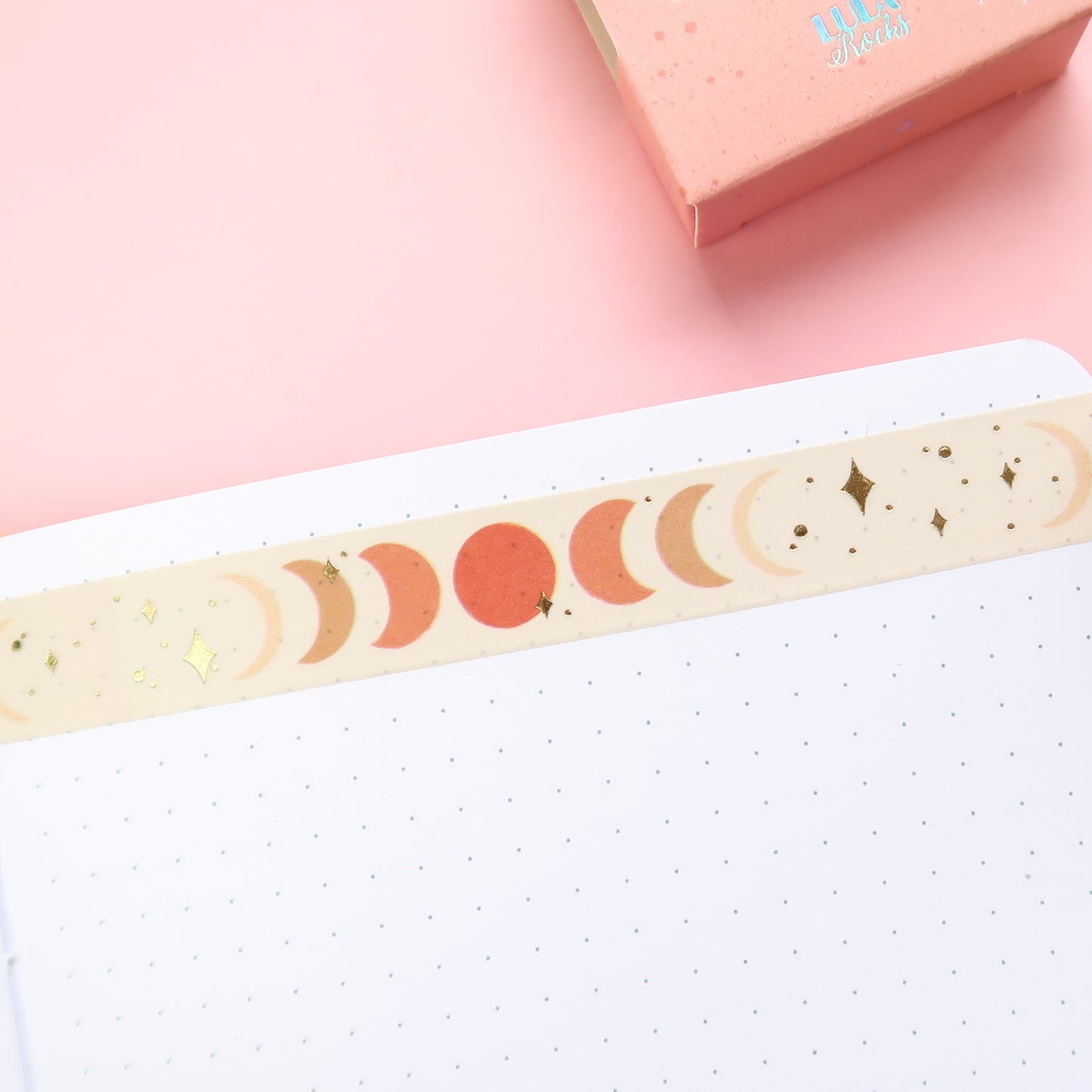 Boho Moon Phase Gold Foil Washi Tape