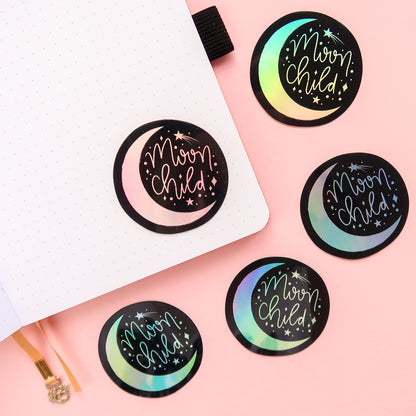 Moon Child Holographic Sticker