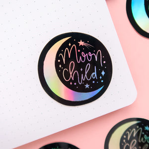 Moon Child Holographic Sticker