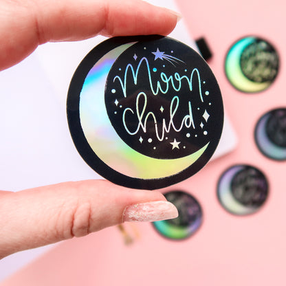 Moon Child Holographic Sticker