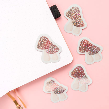 Toadstool Glitter Sticker