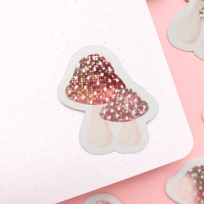 Toadstool Glitter Sticker