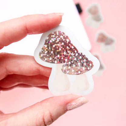 Toadstool Glitter Sticker