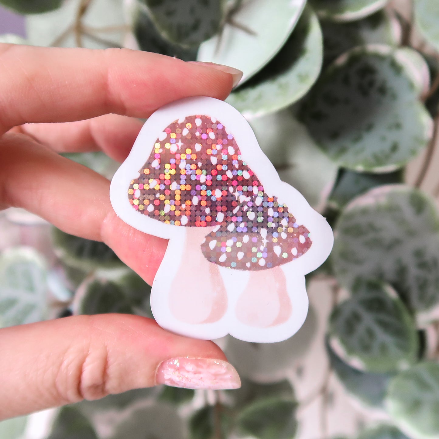 Toadstool Glitter Sticker