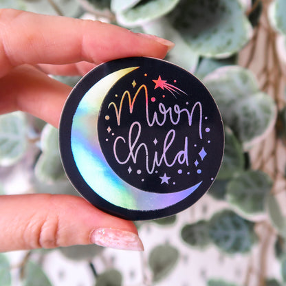 Moon Child Holographic Sticker