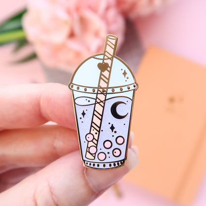 Pastel Celestial Boba Enamel Pin