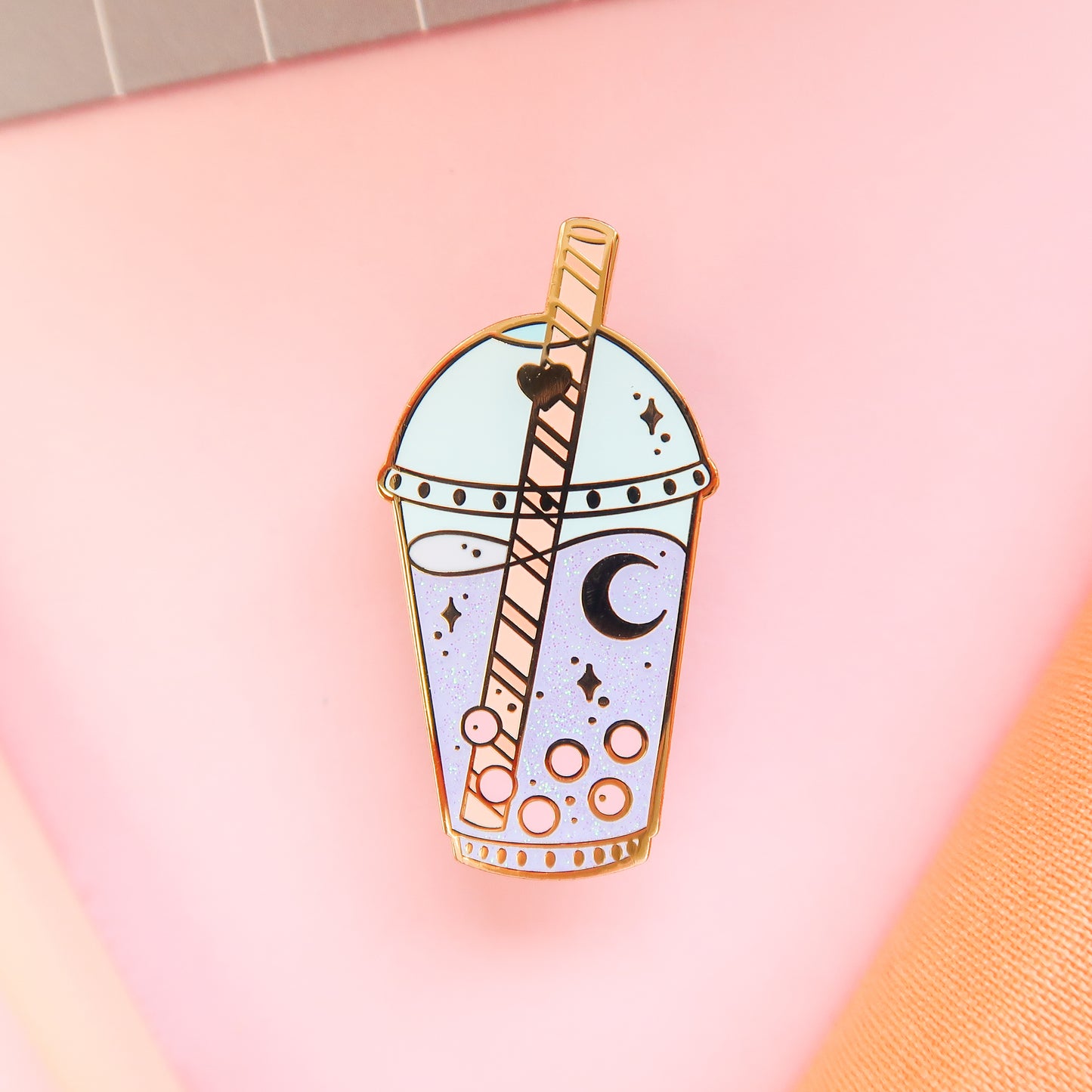 Pastel Celestial Boba Enamel Pin