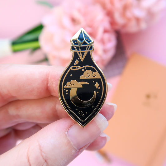 Black Lunar Potion Enamel Pin