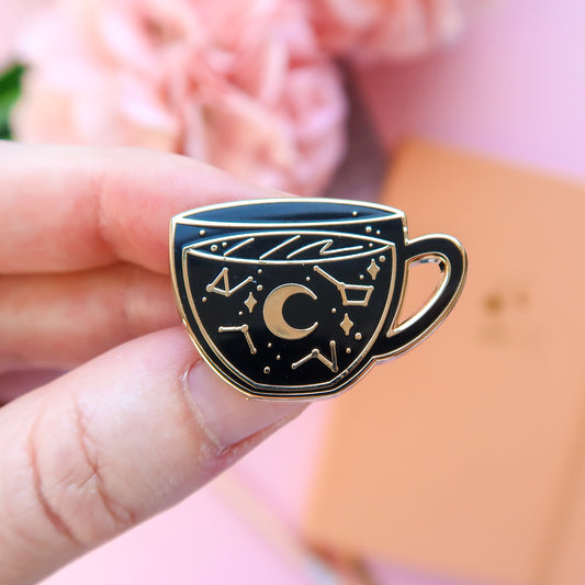 Black Celestial Tea Enamel Pin