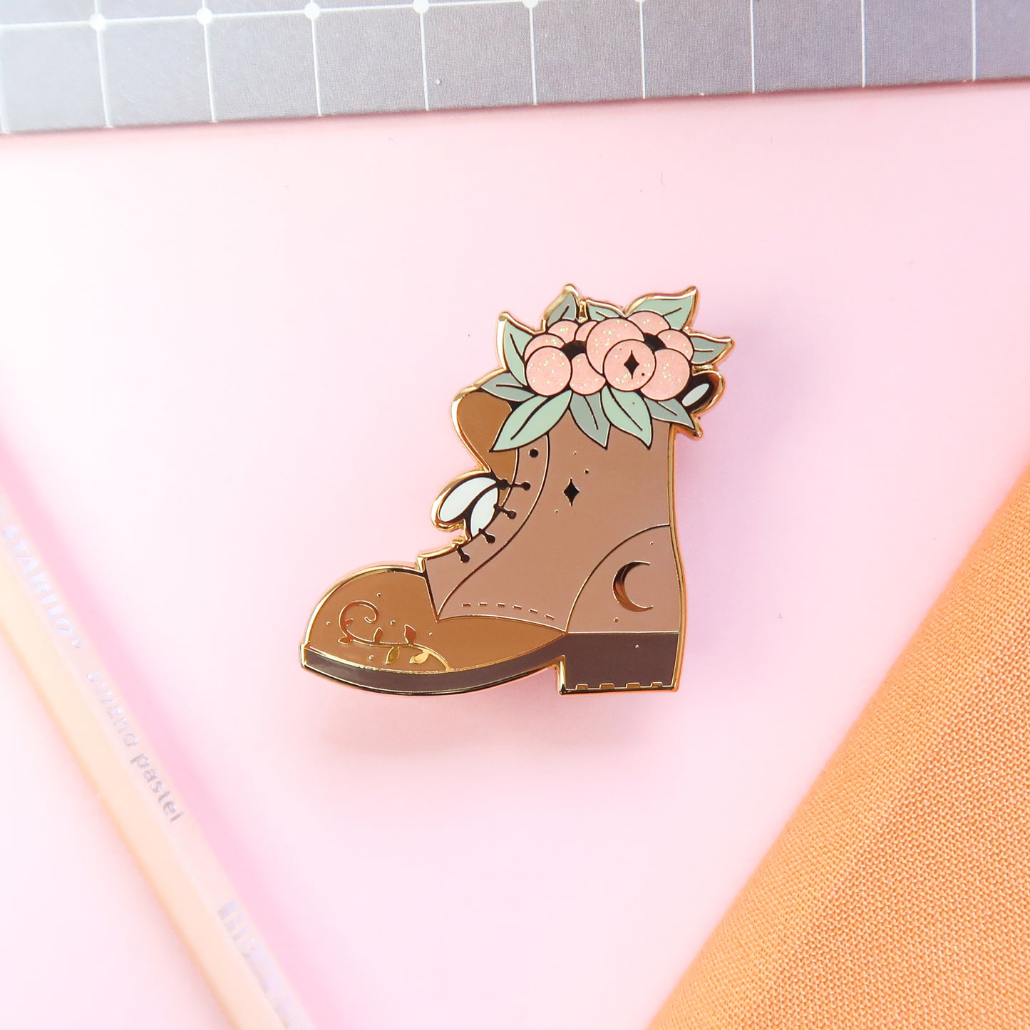 Floral Boot Enamel Pin