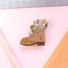 Load image into Gallery viewer, Floral Boot Enamel Pin