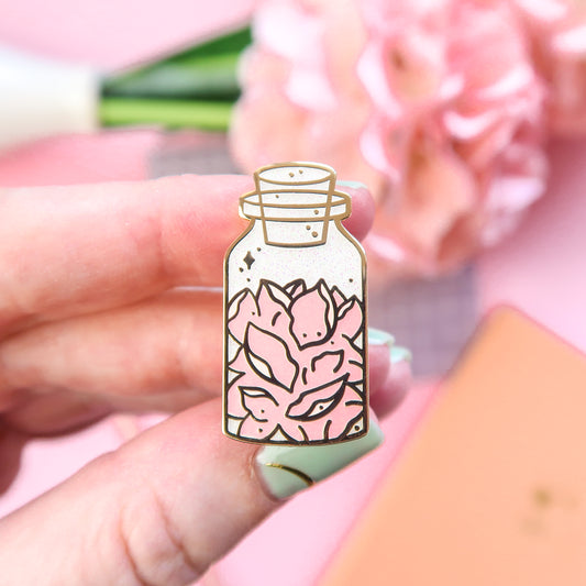 Rose Petal Jar Enamel Pin