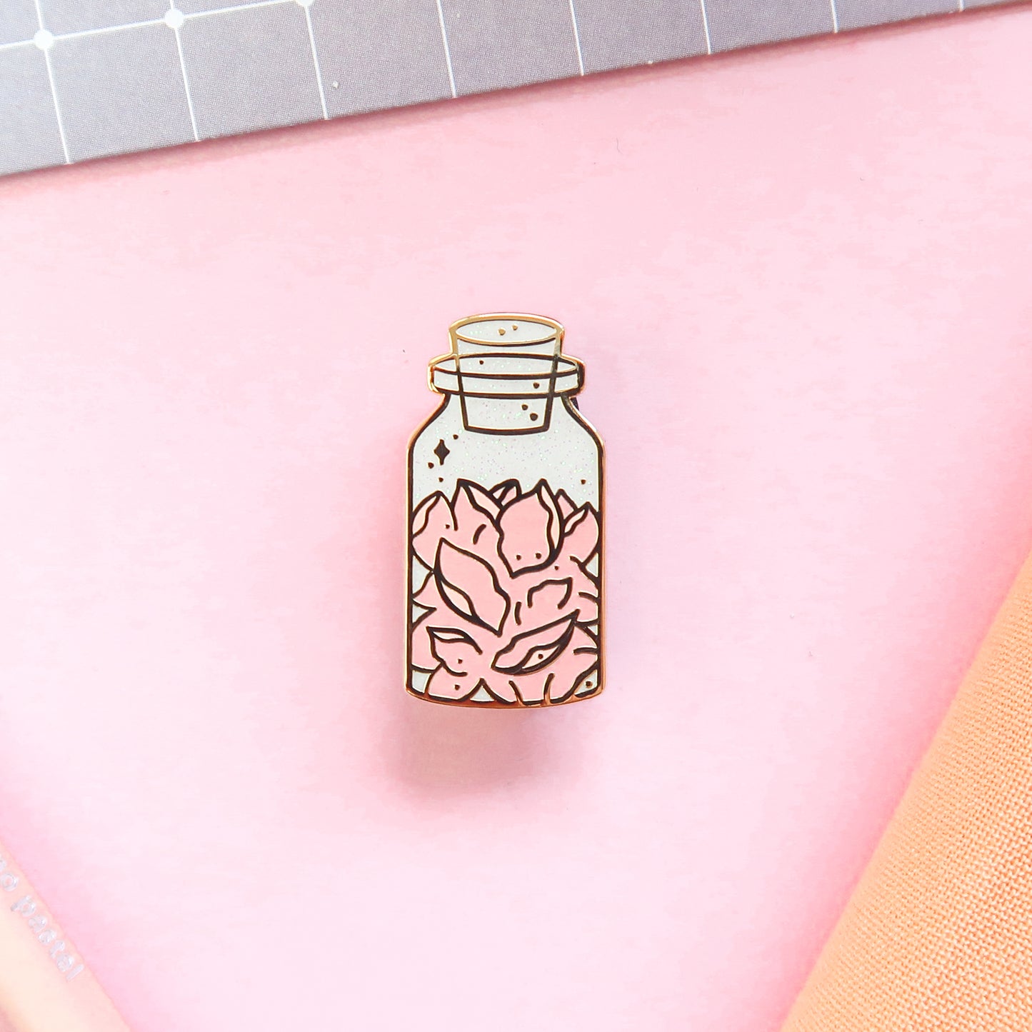 Rose Petal Jar Enamel Pin