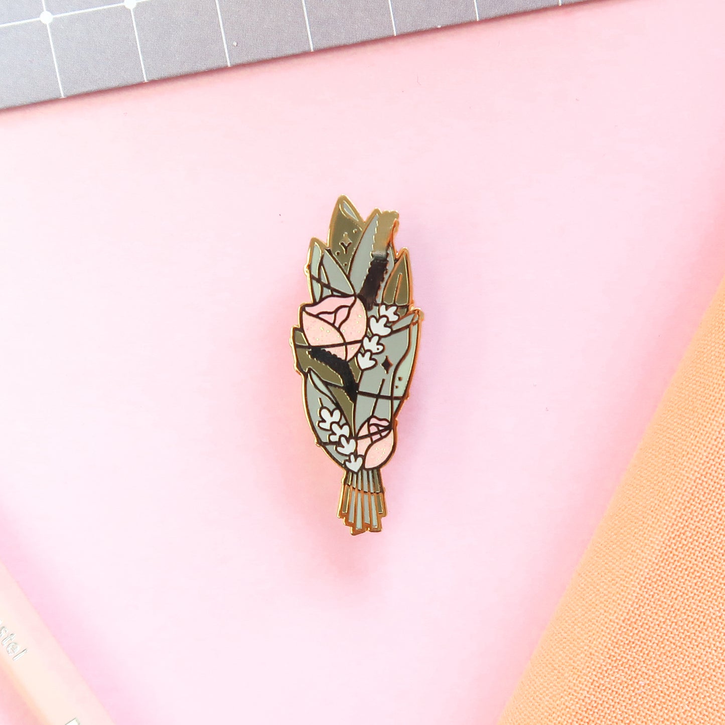 Smudge Stick Enamel Pin