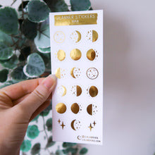 Load image into Gallery viewer, Gold Foil Moon Phase Sticker Sheet