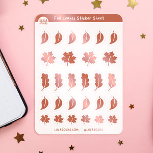 Copper Foil Leaves Sticker Sheet