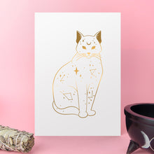 Load image into Gallery viewer, Mystic Cat Foil Art Print