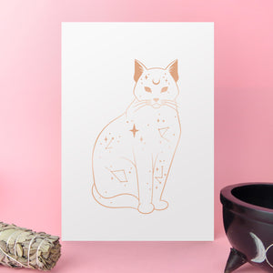 Mystic Cat Foil Art Print