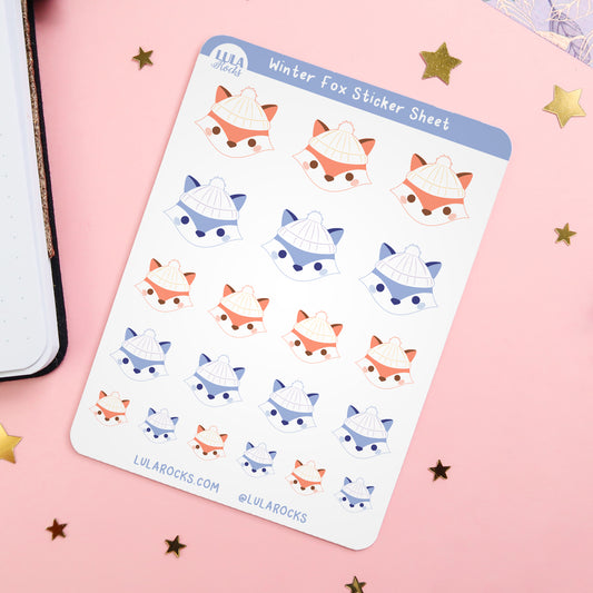 Winter Fox Planner Sticker Sheet