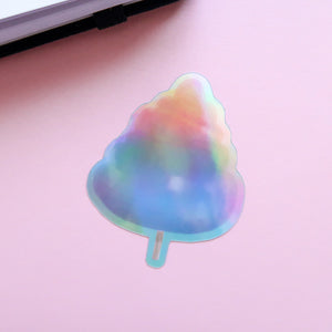 Rainbow Candyfloss Space Snacks Holographic Stickers