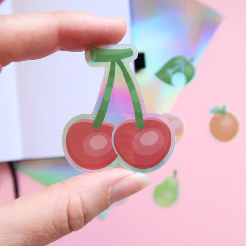 Cherry Fruity Holographic Stickers