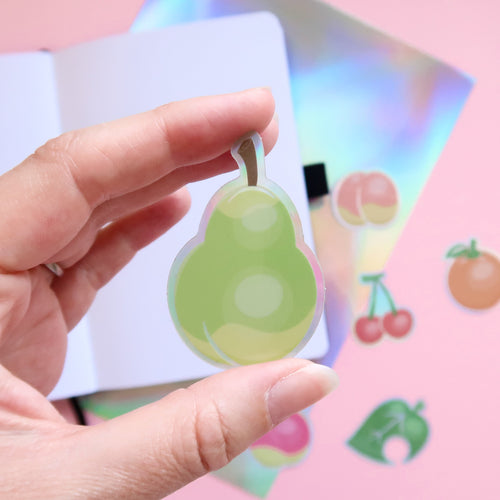 Pear Fruity Holographic Stickers