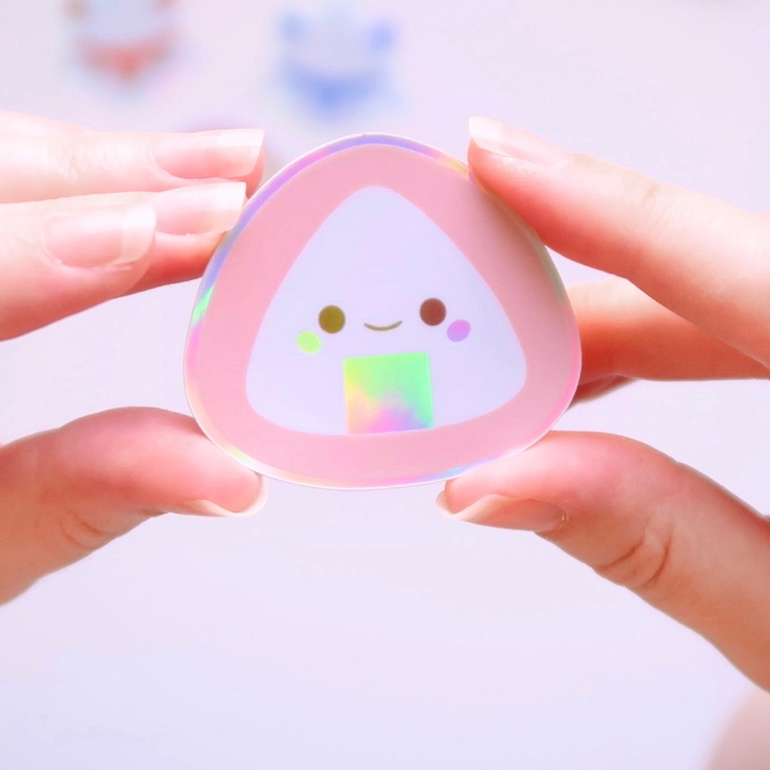 Onigiri Holographic Sticker